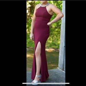 Wine Colored Prom Dress